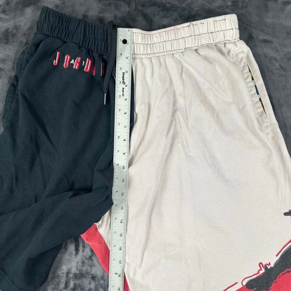 Air Jordan Shorts Mens XL Black White Red Split Jumpman Graphic Cotton
